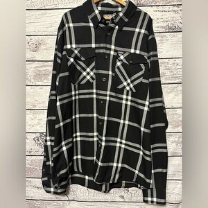 Dixxon Flannel Company “The Decade” Plaid Flannel Shirt 2XT Black Gray
